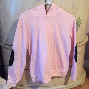 Pink Hoodie w/ Black Elbow Pads